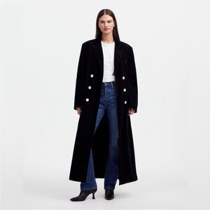 Cord Black Long Coat